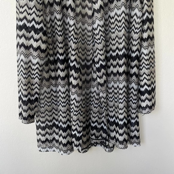 Susan Graver Zig Zag Open Knit semi sheer cardigan size 1X - Picture 4 of 11